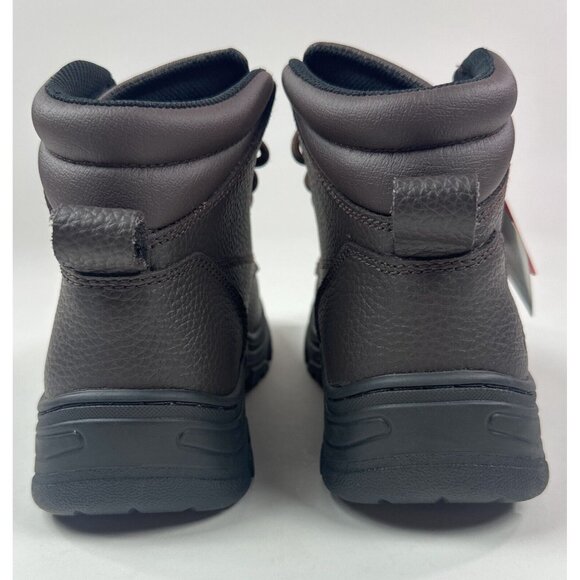 Skechers Work Steel Toe Boot Mens Wide Fit Brown Leather Safety Slip Resistant - Picture 7 of 13